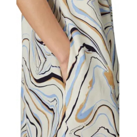 Chinti + Parker Marble Print Twill Ivory Mini Tunic Shift Dress Size 6 - Picture 7 of 11